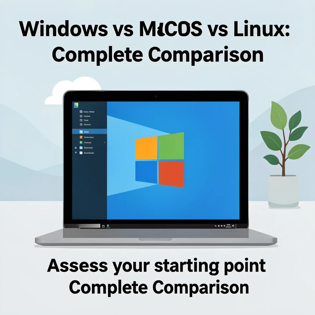 Step 2: Illustration for step: Assess your starting point related to Windows vs macOS vs Linux: Complete Com