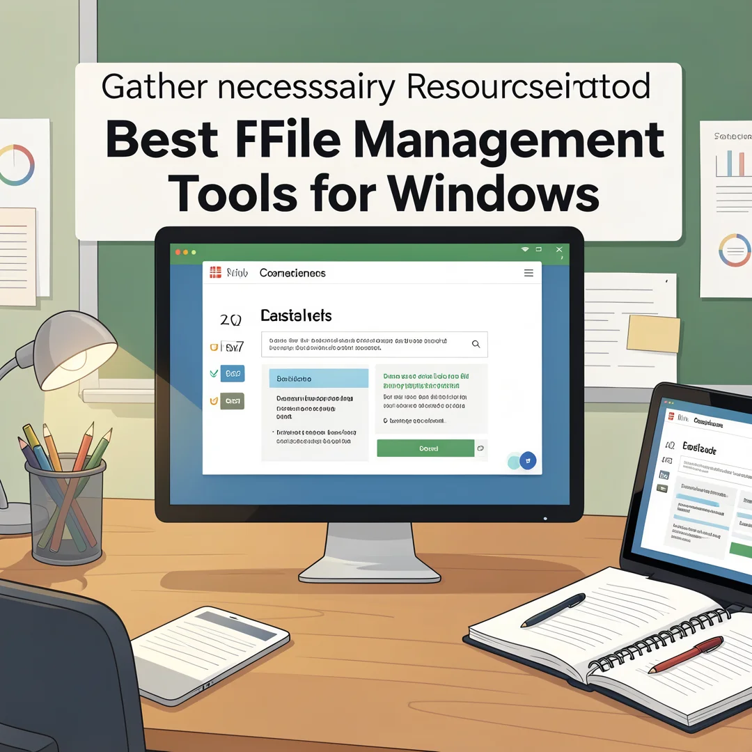 Step 4: Illustration for step: Gather necessary resources related to Best File Management Tools for Windows,